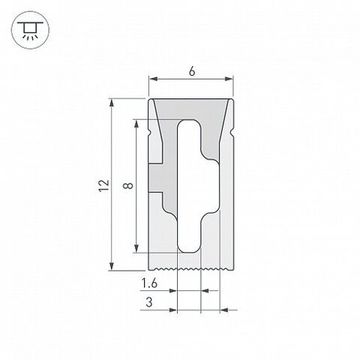 Профиль силиконовый гибкий 10м 040825 белый WPH-FLEX-0612-SIDE-S8-10m WHITE Arlight