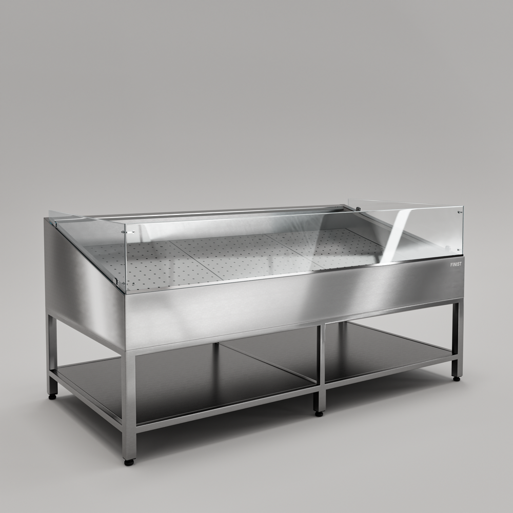 Нейтральная витрина для выкладки рыбы на льду (без охлаждения) Finist VF/1400
