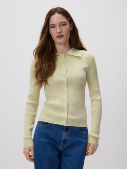 RESERVED Кардиган с воротником, свето-зеленый