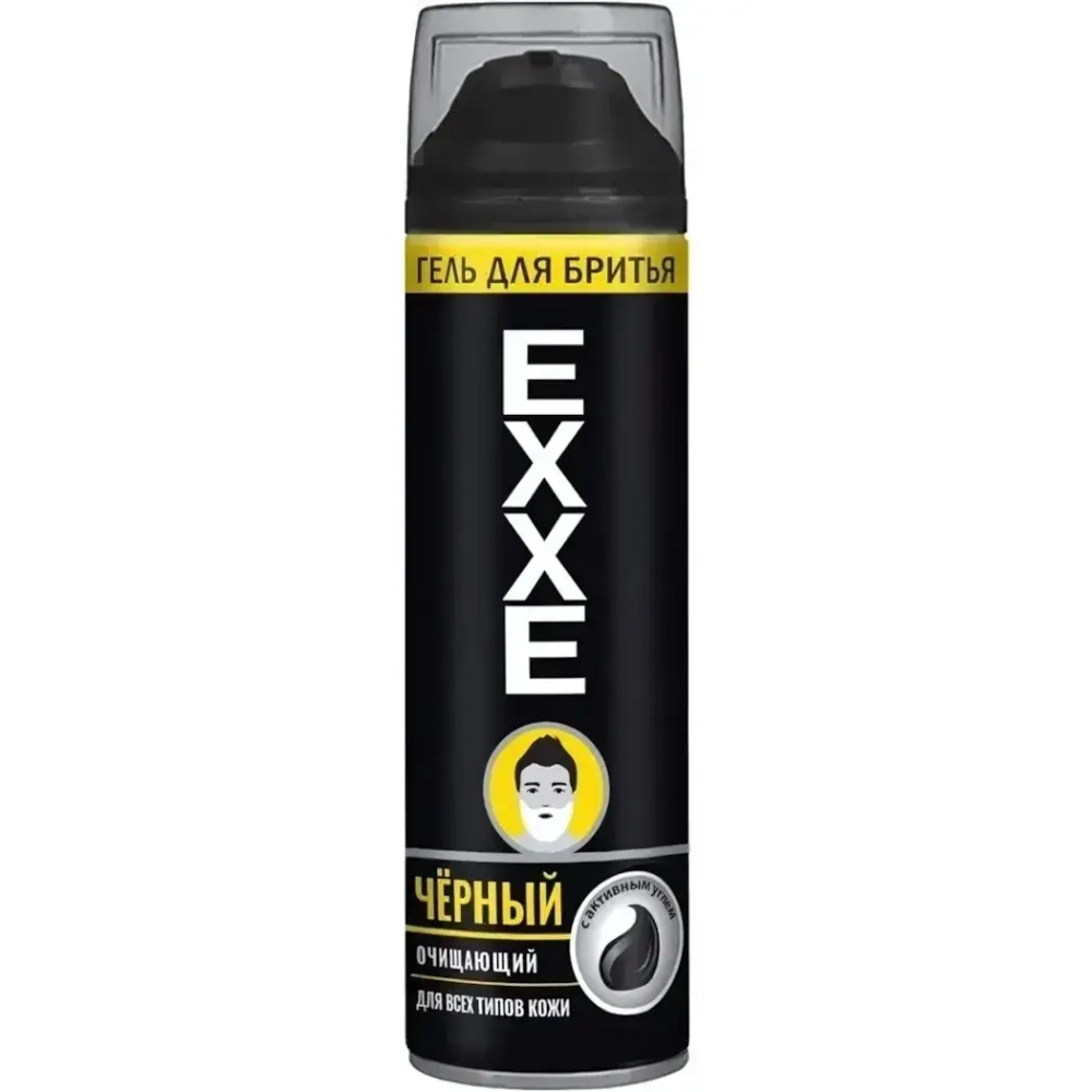 Гель для бритья 200мл EXXE Черный с активным углем Для всех типов кожи