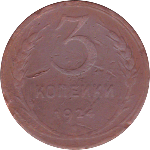 3 копейки 1924 года VG №3
