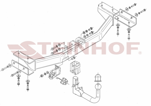 Фаркоп на Hyundai ix35 2010-2015 без снятия и подрезки бампера (паспорт и сертификат в комплекте)(без электрики) Steinhof.H-248