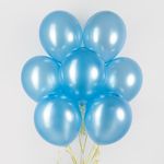 Шар (12''/30 см) Голубой, металлик, 25 шт.