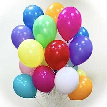 Воздушный шар 12″ надутый гелием, в ассортименте, без рисунка