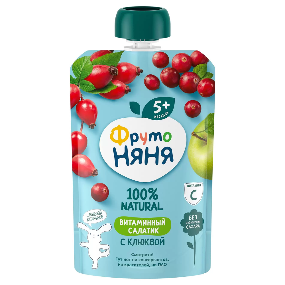 Пюре Фруто Няня Gualapack витаминый салатик с клюквой 90 гр