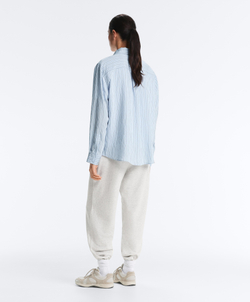 Oysho Рубашка в полоску обычного кроя, пыльный синий