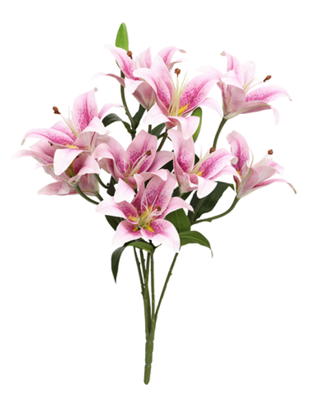 Куст с цветами лилии (9 бутонов) - Светло-фиолетовый