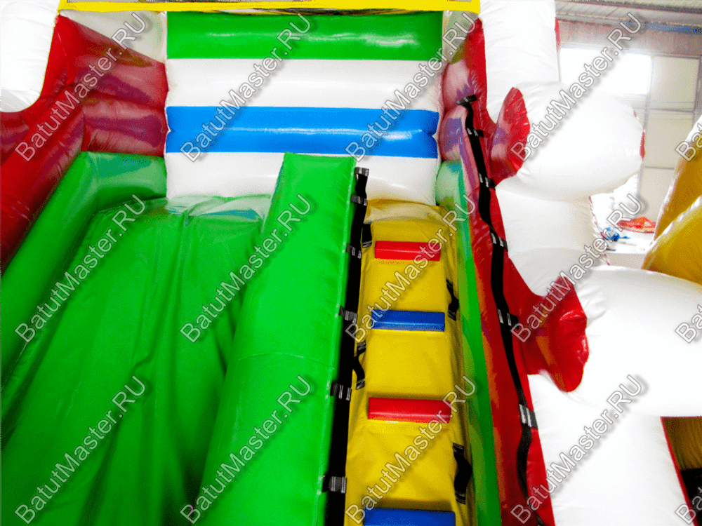 Коммерческий батут "Белый клык" с механизированной головой, цвет красно-желтый, 6*5*4 м