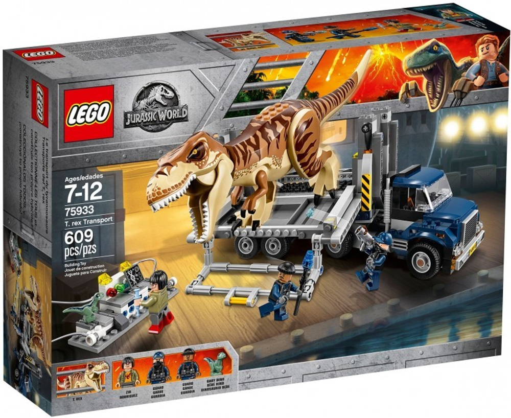 LEGO Jurassic World: Транспорт для перевозки Тираннозавра 75933 — T. Rex Transport — Лего Мир Юрского периода