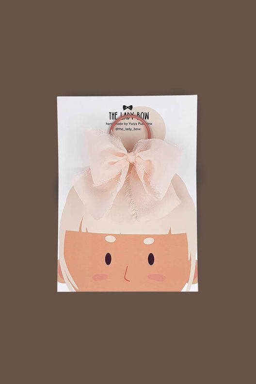 Шифоновый бант, светло - нюдовый / Lady bow