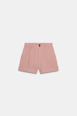 ZARA ШОРТЫ С ОТВОРОТАМИ, РОЗОВЫЙ