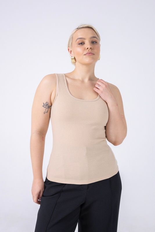 Майка трикотажная, бежевый