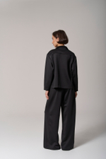 Брюки трикотажные wide leg черные