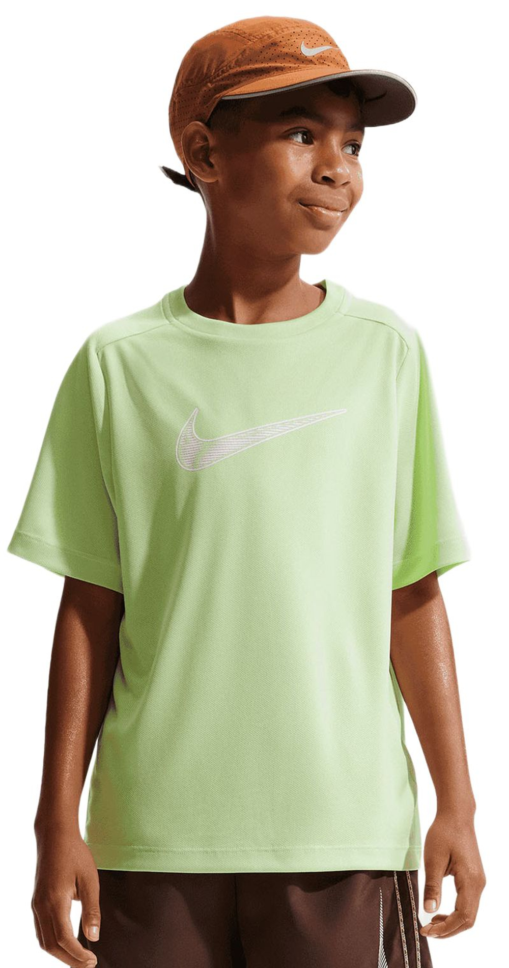 Детская теннисная футболка Nike Boys Dri-FIT Multi Short Sleeve - light liquid lime/white