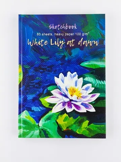 Скетчбук А5 переплёт твёрдый 80л. "Water lily"