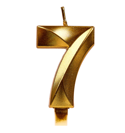 Свечи для торта, цифра 7 (золото, 5 см)