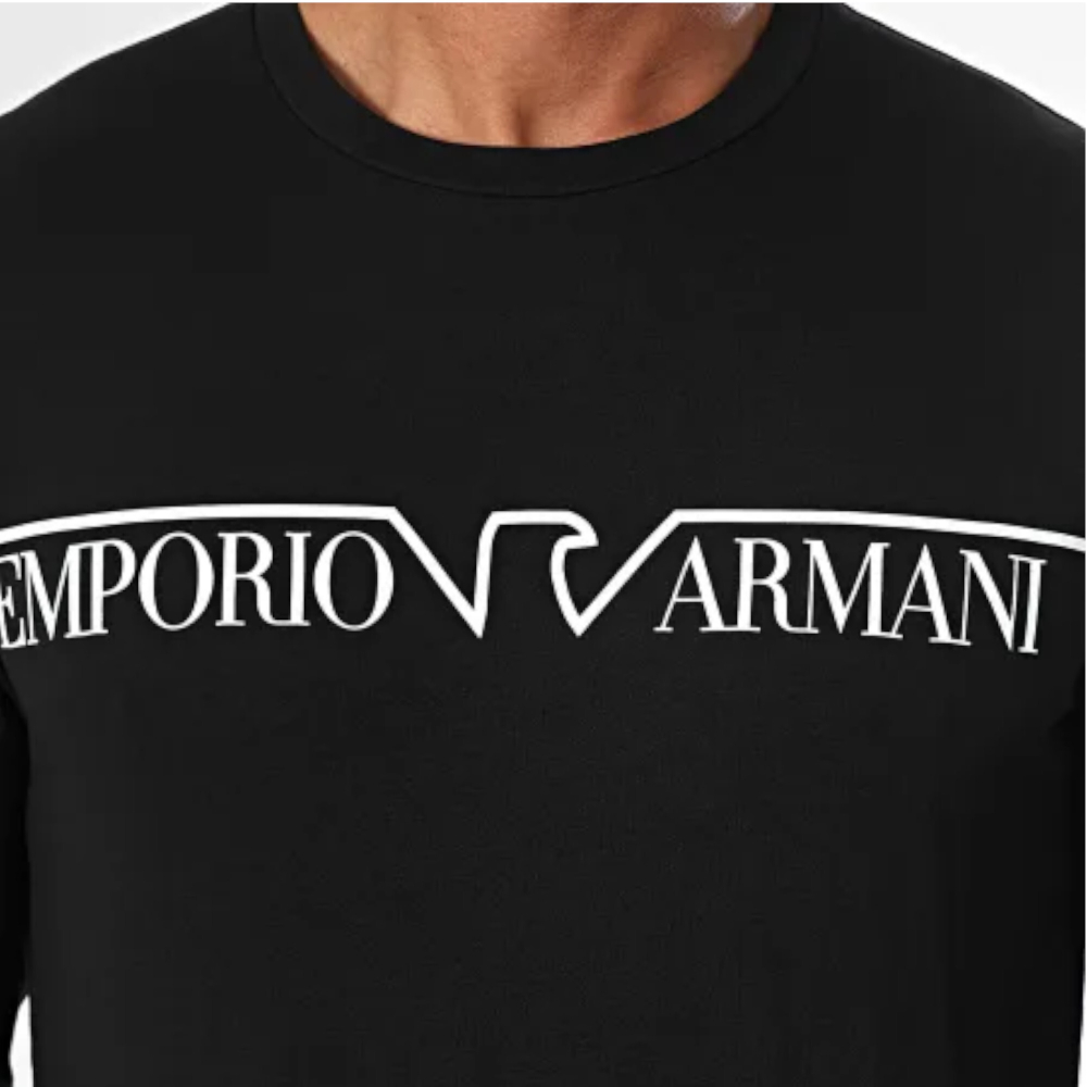 Мужская пижама черная: толстовка и штаны Emporio Armani 112033_4F516 00020