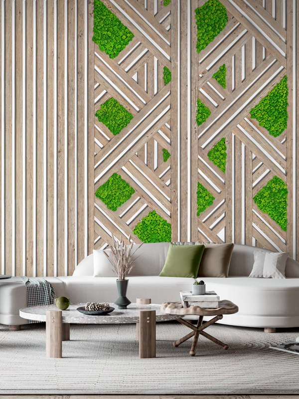 3D Фотообои растения и геометрия