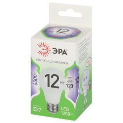 Лампа светодиодная ЭРА GREEN LINE LED A60-12W-865-E27 GL E27 12 Вт груша холодный свет | Лампы cветодиодные Груша (A)