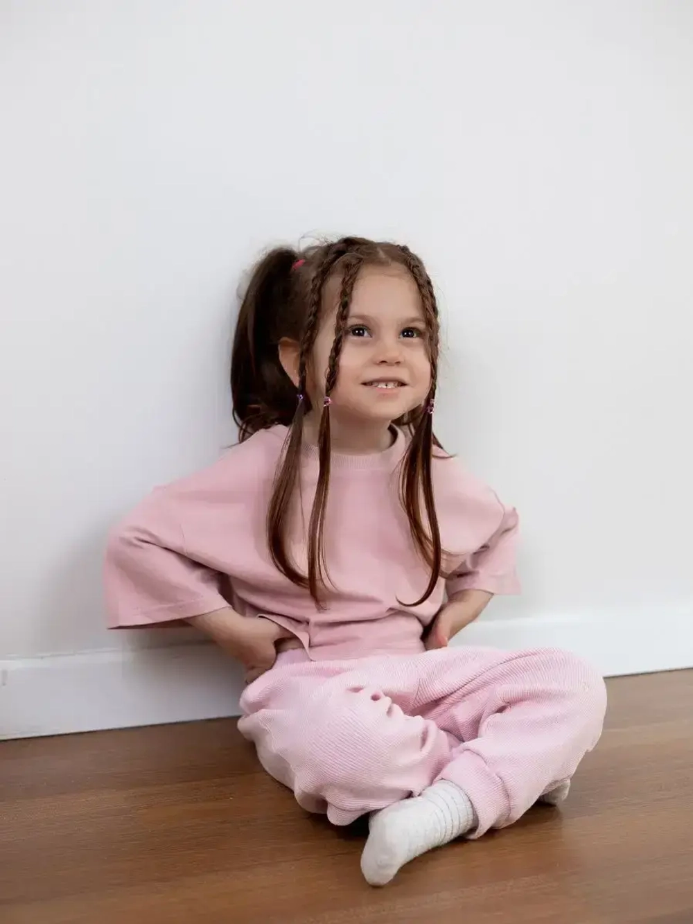 Футболка детская оверсайз укороченная базовая