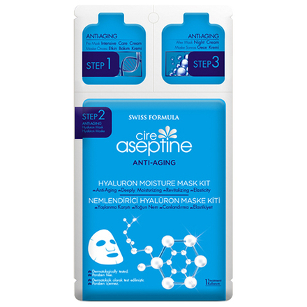 Маска для лица Cire Aseptine ANTI-AGE 3 Step Hyaluron Moisture Mask Kit