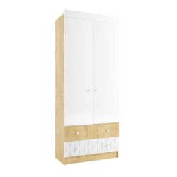 Шкаф двухстворчатый "Сканди" ШД 900.1 (дуб бунратти/белый глянец)