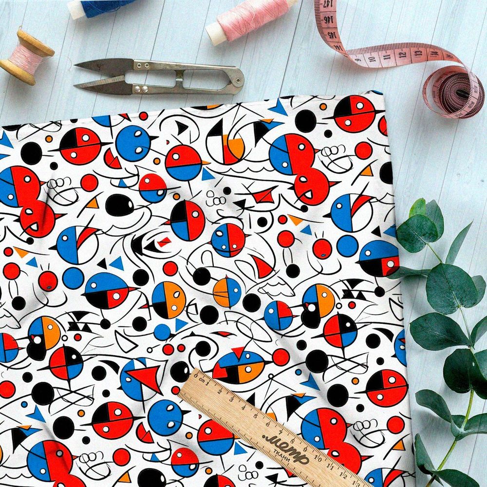 Ткань премиум шифон призрачный космос