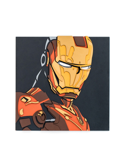 3D картина по номерам Железный человек Marvel (Марвел) SamCraft, подарочный набор для творчества, многослойное панно из дерева для раскрашивания и сборки, супергерой комиксов