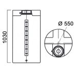 Дозировочный контейнер для дизельного топлива со сливом Анион 200 л. вертикальный (550x550x1030см;белый) - арт.559449