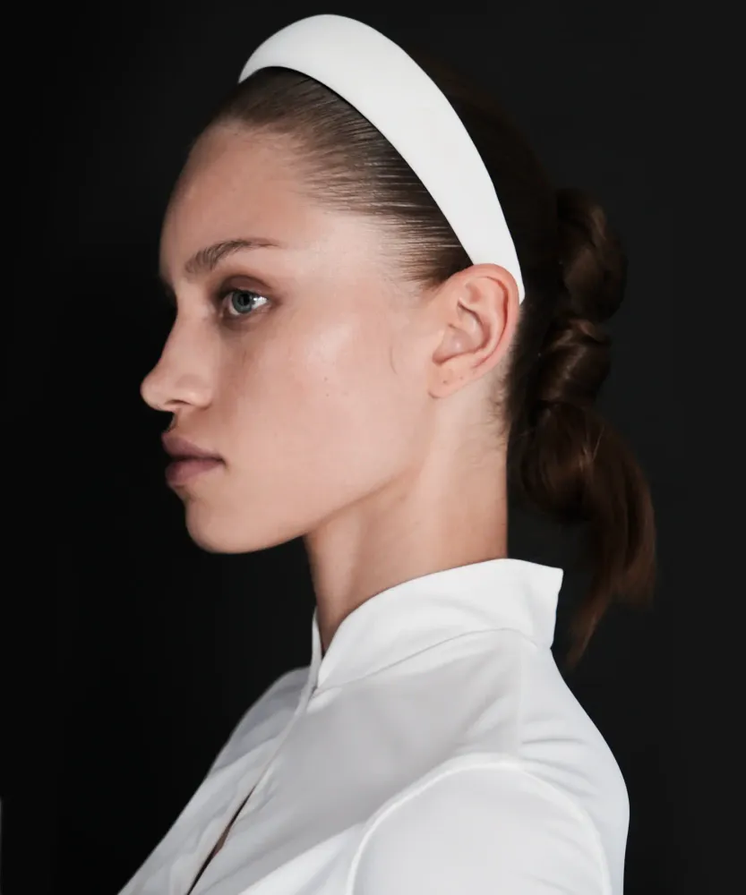 Noelia, ободок широкий из молочного бифлекса