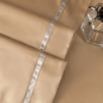 Комплект постельного белья Однотонный Сатин Премиум широкий кант на резинке OCPKR026