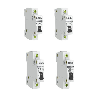 Авт. выключатель 1P 16А (C) 4,5кА ВА 47-29 Basic 4шт.