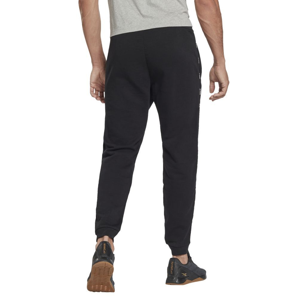 Мужские теннисные штаны Reebok Workout Ready Piping Joggers - черный