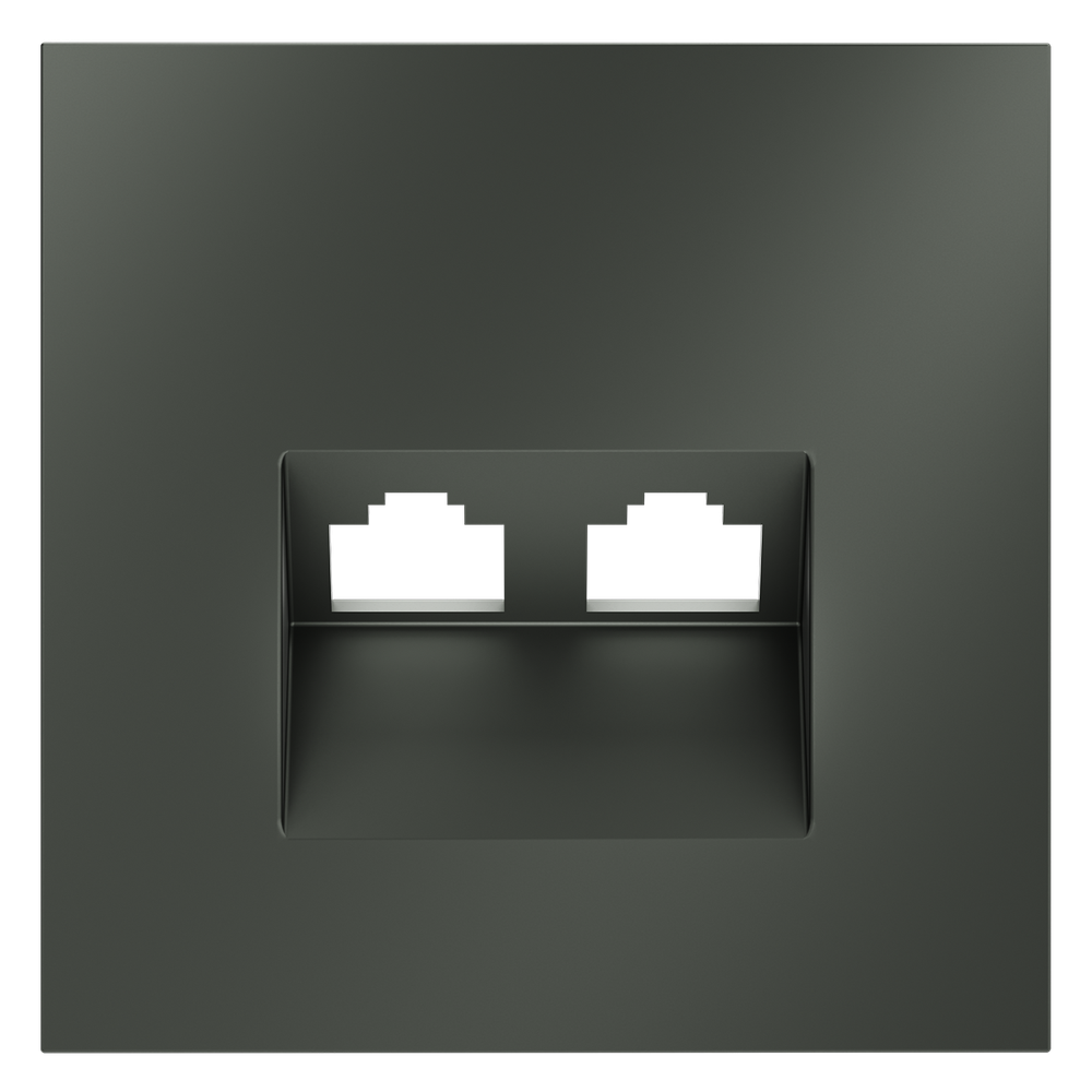 Накладка для розетки компьютерной двойной RJ45+RJ45 кат.6, S70 (титан)