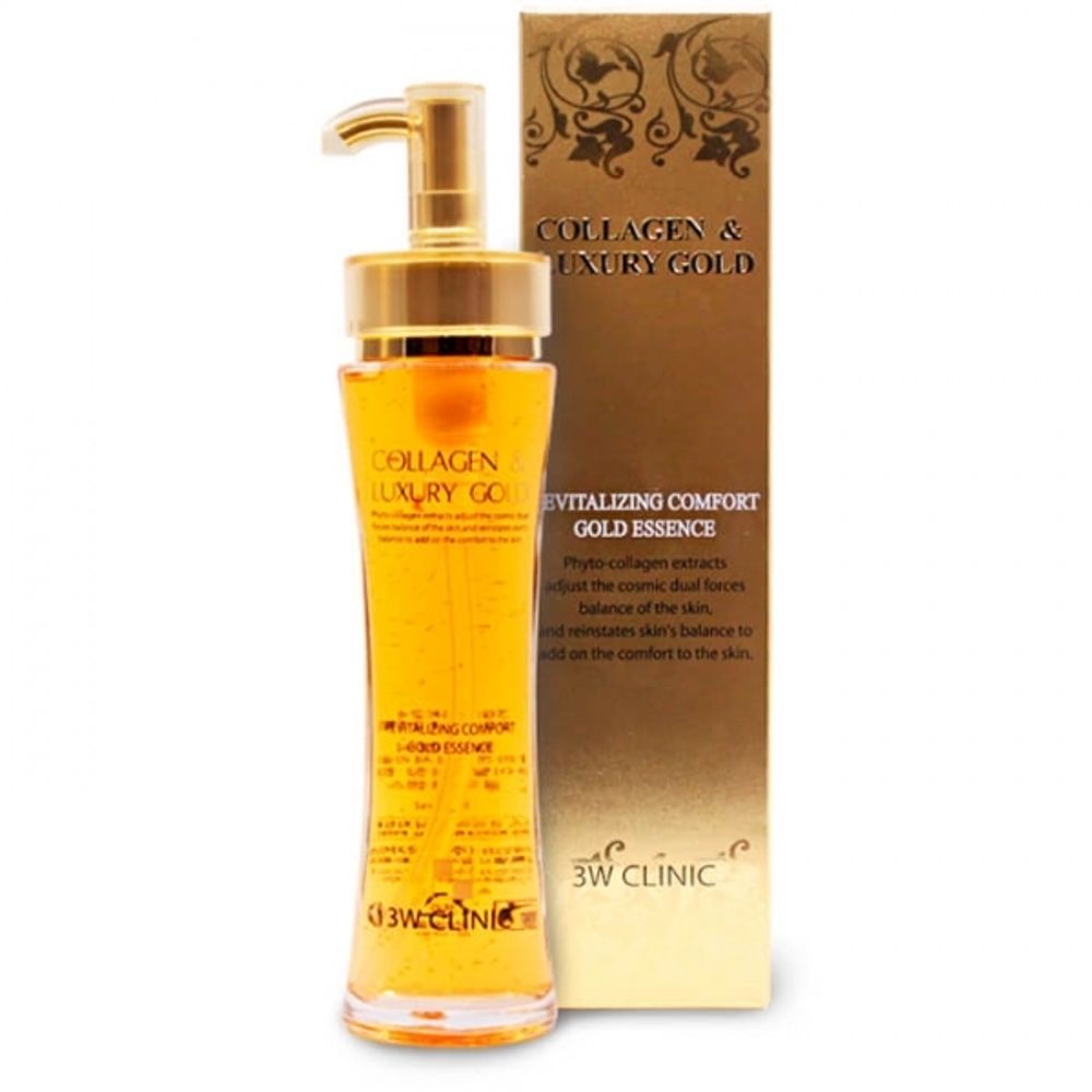 Восстанавливающая эссенция Жидкий коллаген с золотом                                 3W CLINIC COLLAGEN &amp; LUXURY GOLD ESSENCE                                               150ml