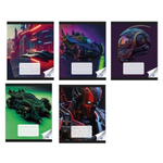 Тетрадь А5 12л. клетка "Киберфантазия" (Центрум) микс цветов (комплект 5 шт)