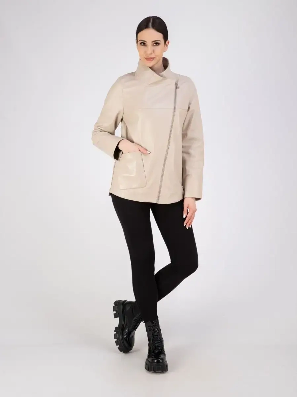 Кожаная куртка демисезонная косуха