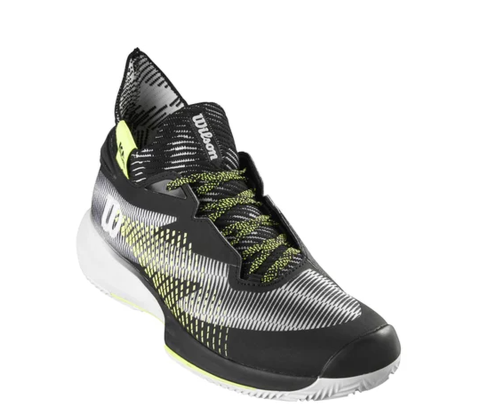 Мужские кроссовки теннисные Wilson Kaos Rapide SFT Clay - white/black/safety yellow