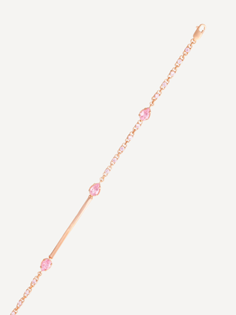 Браслет из серебра со вставками из розовых фианитов