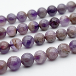 Аметист с включениями, диаметр 8,1-8,4 мм, цена за 22-23 шт (1/2 нити)