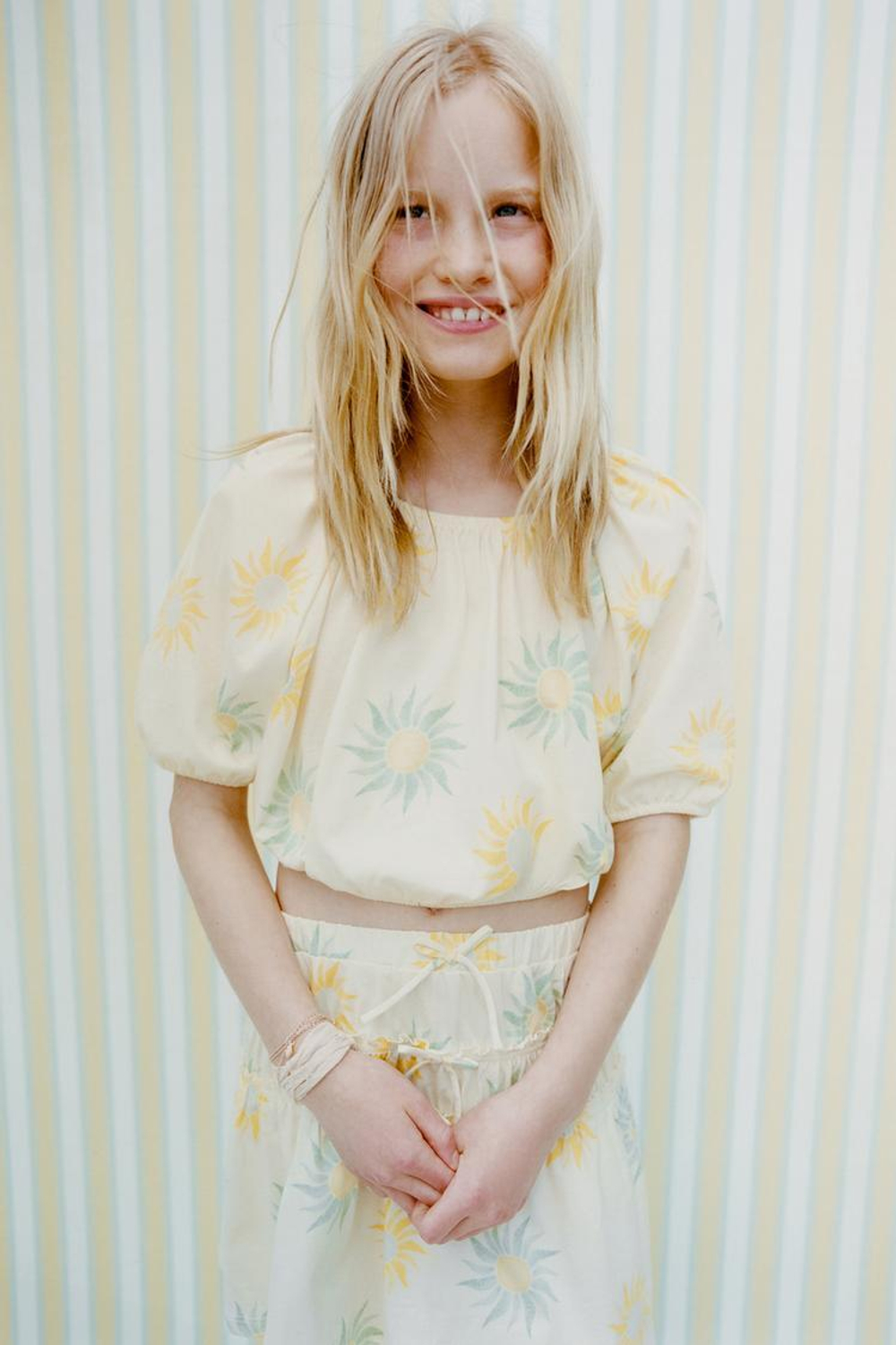 ZARA ЮБКА С ПРИНТОМ И ВСТАВКАМИ, ЖЕЛТЫЙ