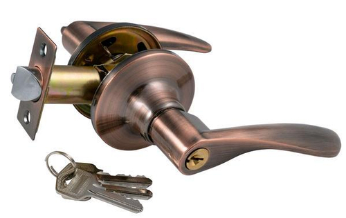 Защелка-Комплект  S-Locked 3901-01 ET AC с фалевыми ручками фикс./кл  МЕДЬ  /118444 см.160391