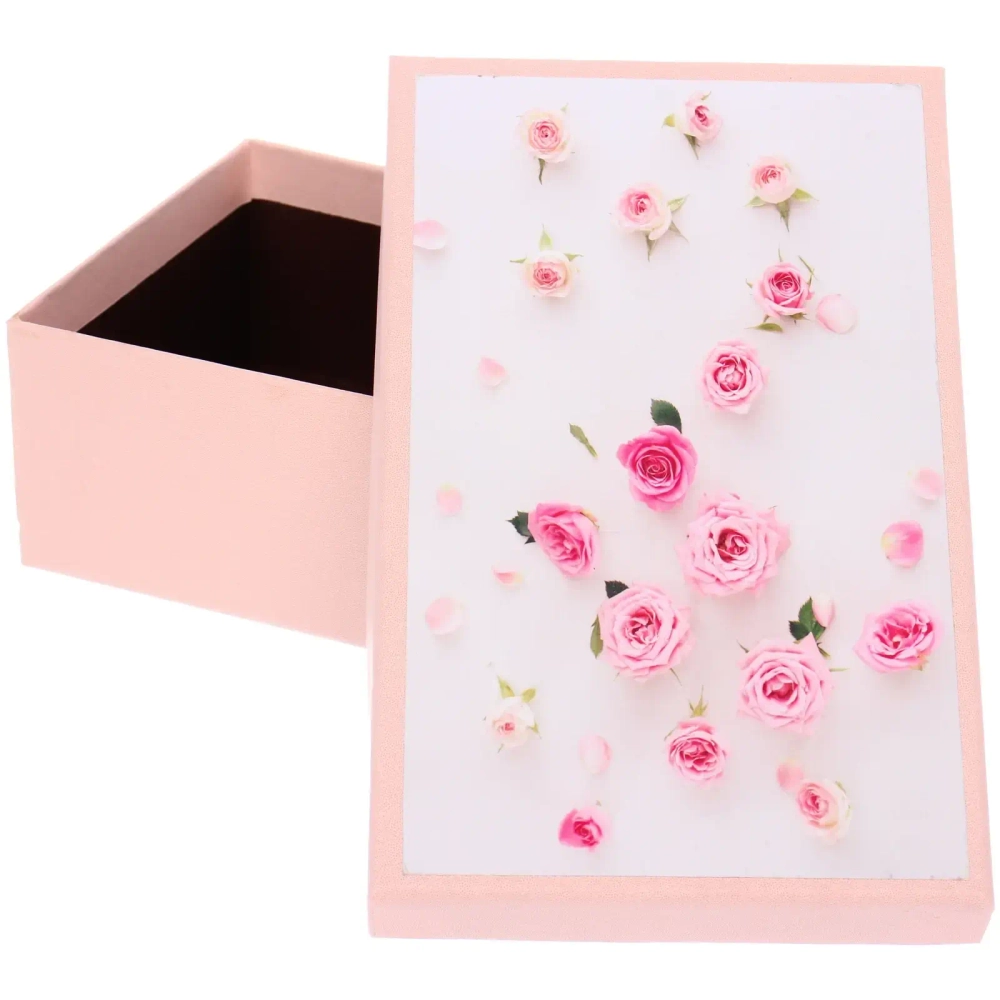 Коробка подарочная «Розочки» 19*12*6.5 см, Розовый