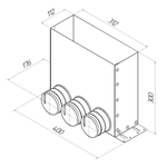 Присоединительная коробка напольная VPF 300×100/75×3 на 3 выхода