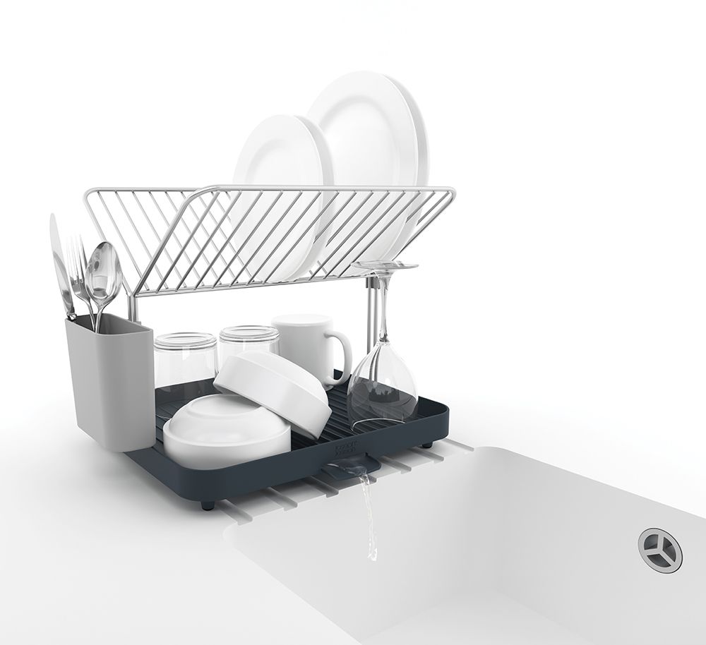 Joseph Joseph Сушилка для посуды и столовых приборов 2-уровневая со сливом Y-rack серая