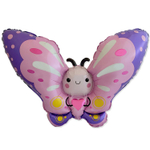 Шар Фольгированный Бабочка розовая с сердцем (Розовый)