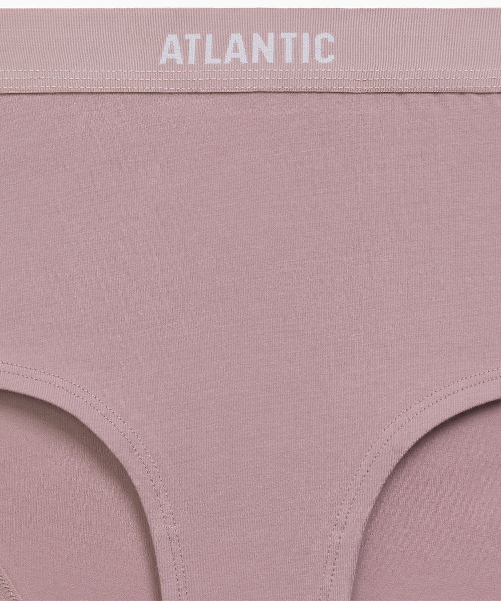 Трусы женские макси спорт Atlantic, набор из 3 шт., хлопок, бежевые + розовые + зеленые, 3CLP-009