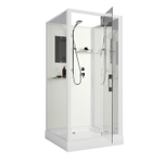 Душевая кабина Niagara Standart ST80/15Q/BK (80х80х200) квадрат,поддон 15см,распашная,проф.белый,без крыши,3 места