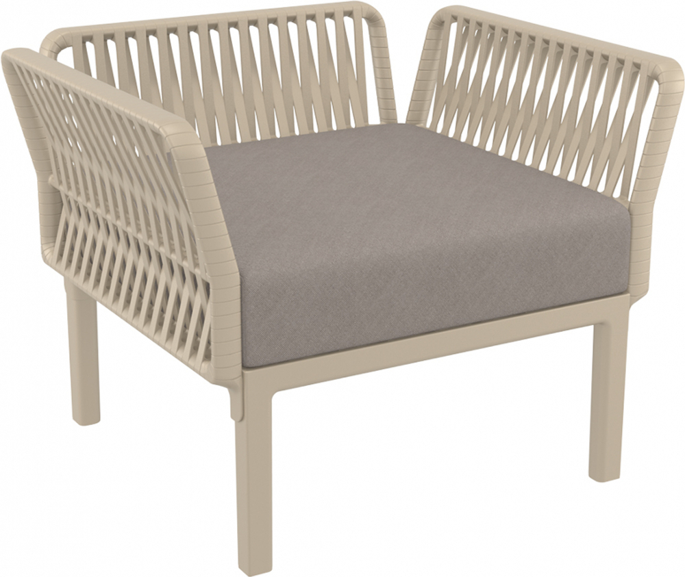 Комплект пластиковой мебели Siesta Contract Portofino Lounge, бежевый, светло-коричневый