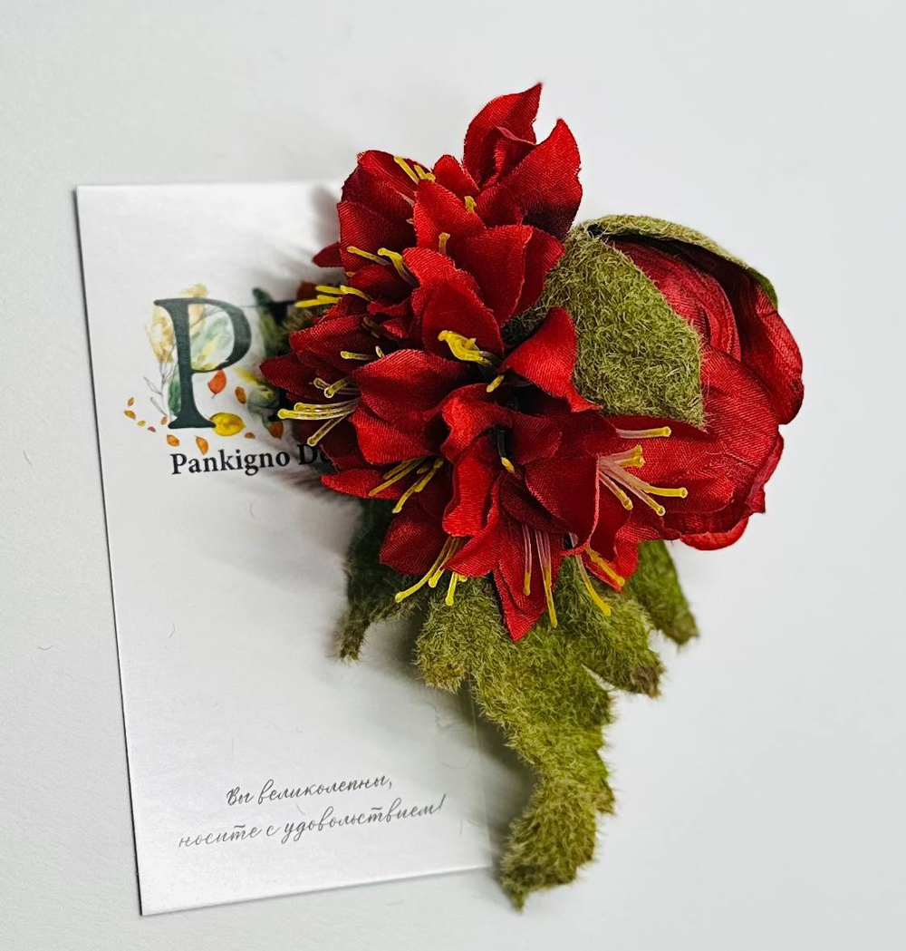 Брошь-заколка Pankigno Design с Альстрёмерией Limited